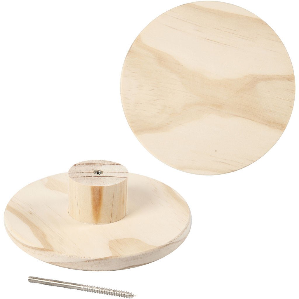 Pine Wood Round Shaped Hanger With Screw Home Furnishings Decoration Crafts D: 15 cm - Home - Crafts