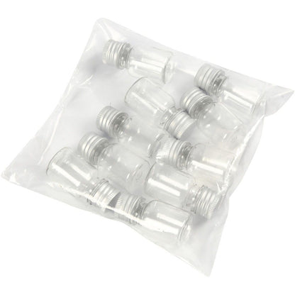 Plastic Jar with Screw - on Lid, H: 48mm, D: 23.5mm, 10 pcs, 13ml - Home - Crafts