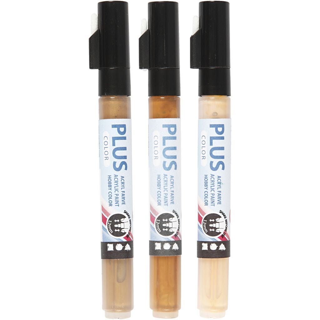 Plus Color Marker 14.5cm | Line 1-2 mm| Choose Colour 3 Packs 5,5ml Water Based