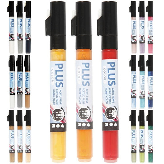 Plus Color Marker 14.5cm | Line 1-2 mm| Choose Colour 3 Packs 5,5ml Water Based