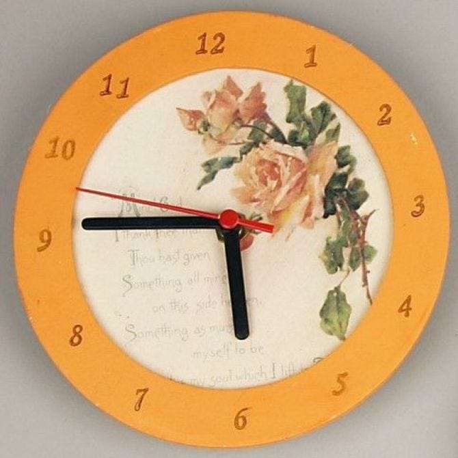 Plywood Clock With Wooden Frame For Wall Decoration 15 cm - Home - Crafts