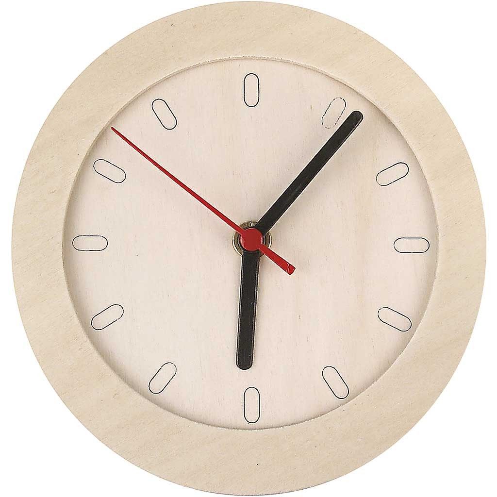 Plywood Clock With Wooden Frame For Wall Decoration 15 cm - Home - Crafts