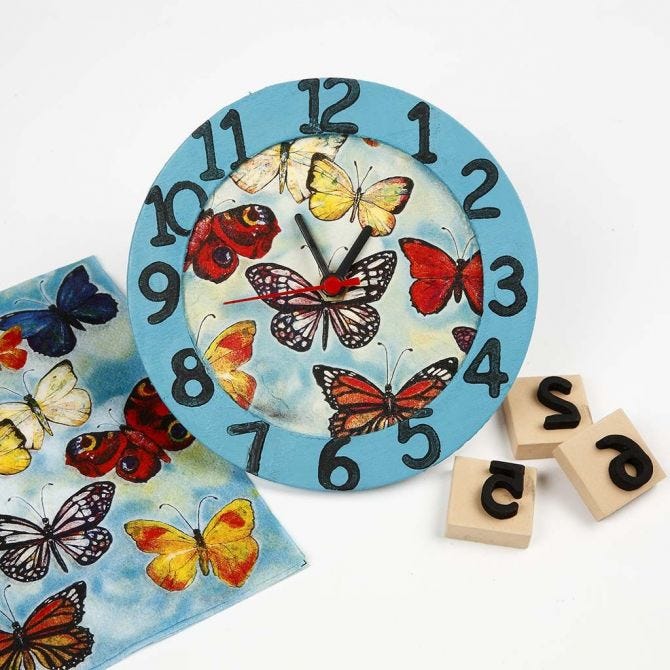 Plywood Clock With Wooden Frame For Wall Decoration 15 cm - Home - Crafts