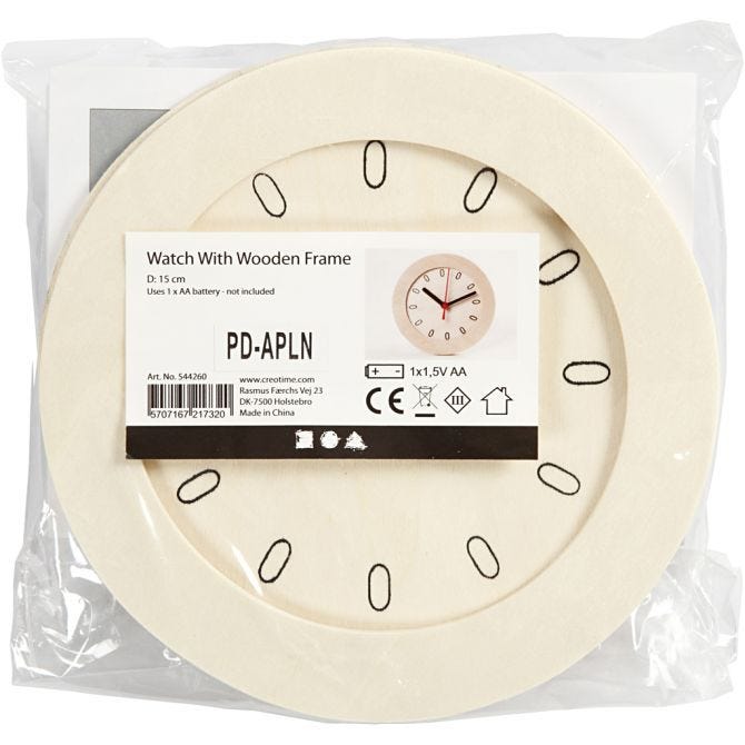 Plywood Clock With Wooden Frame For Wall Decoration 15 cm - Home - Crafts