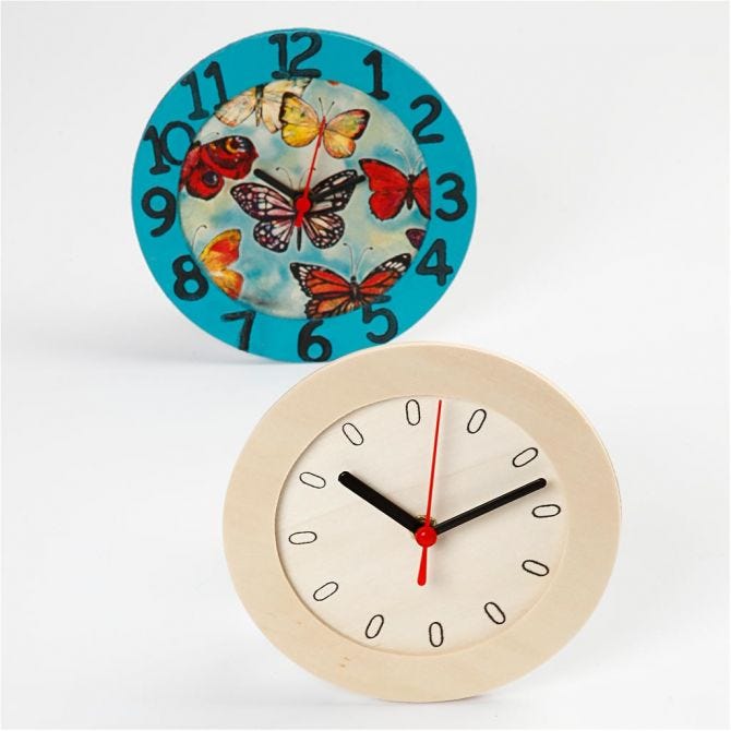 Plywood Clock With Wooden Frame For Wall Decoration 15 cm - Home - Crafts