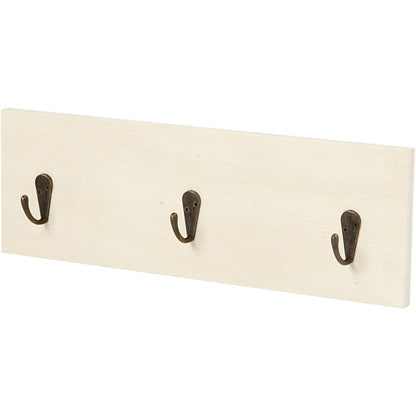 Plywood Coat Clothes Hanger Rack With 3 Metal Rivets Home Furnishings Decoration Crafts L: 30 cm - Home - Crafts