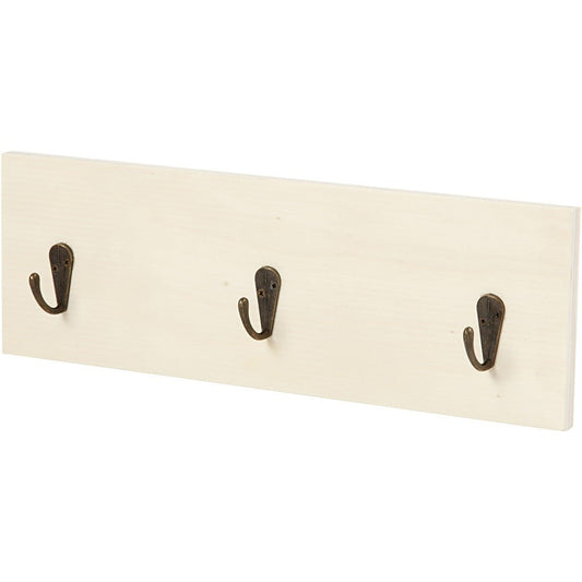 Plywood Coat Clothes Hanger Rack With 3 Metal Rivets Home Furnishings Decoration Crafts L: 30 cm - Home - Crafts