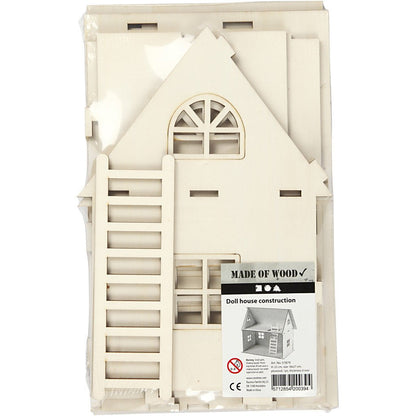Plywood Doll House Construction Kit Toys Children Decoration Crafts 18x27x35 cm - Home - Crafts