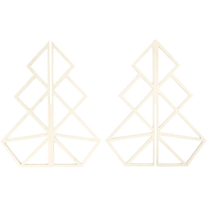 Plywood Geometric Design 3D Christmas Tree Decoration Crafts H: 60 cm W: 48 cm - Home - Crafts