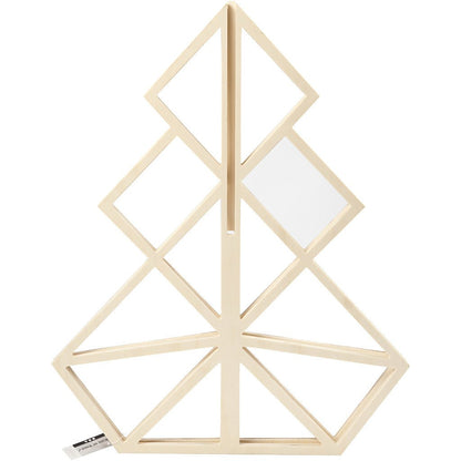 Plywood Geometric Design 3D Christmas Tree Decoration Crafts H: 60 cm W: 48 cm - Home - Crafts