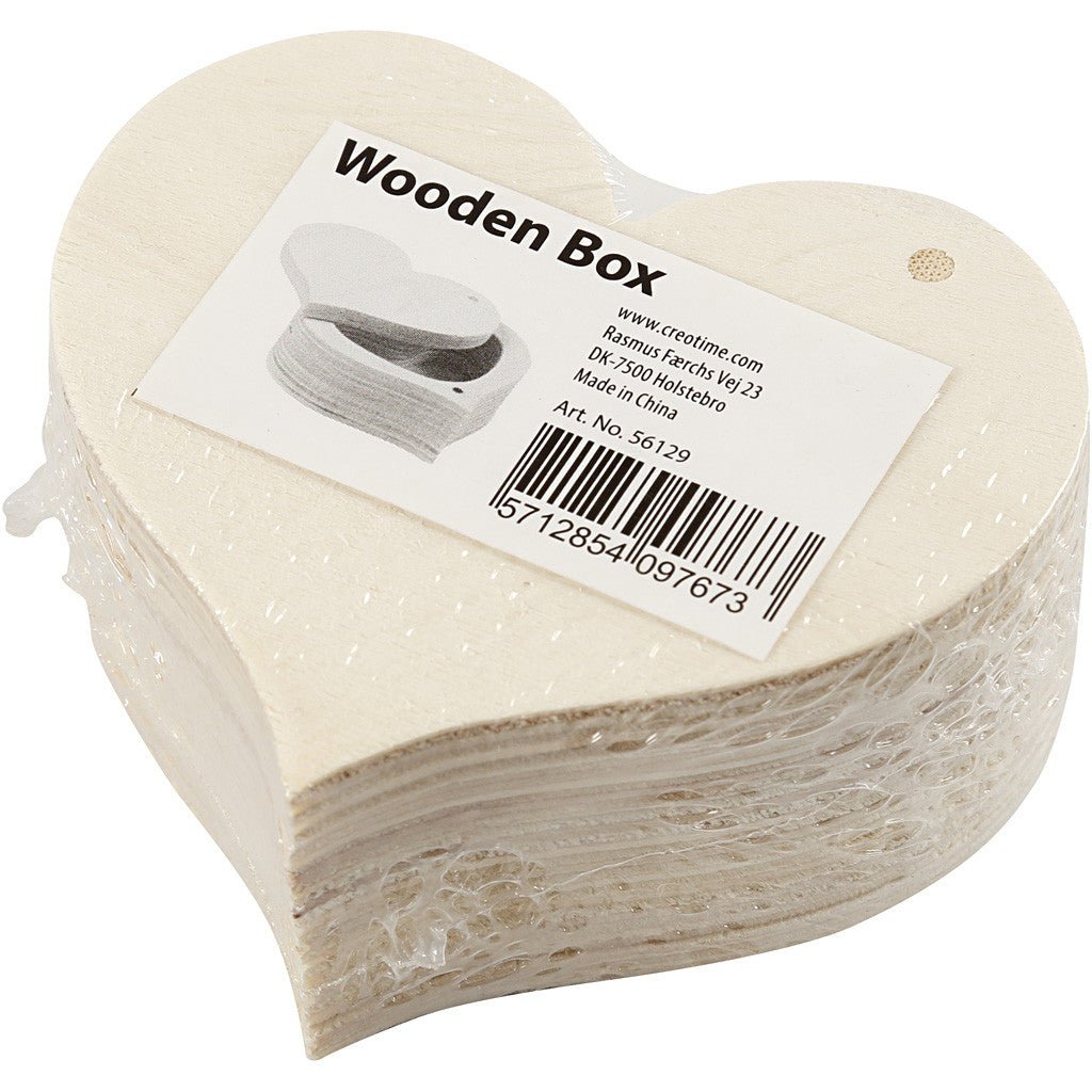 Plywood Heart Shaped Storage Box Decoration Crafts W: 9 cm - Home - Crafts