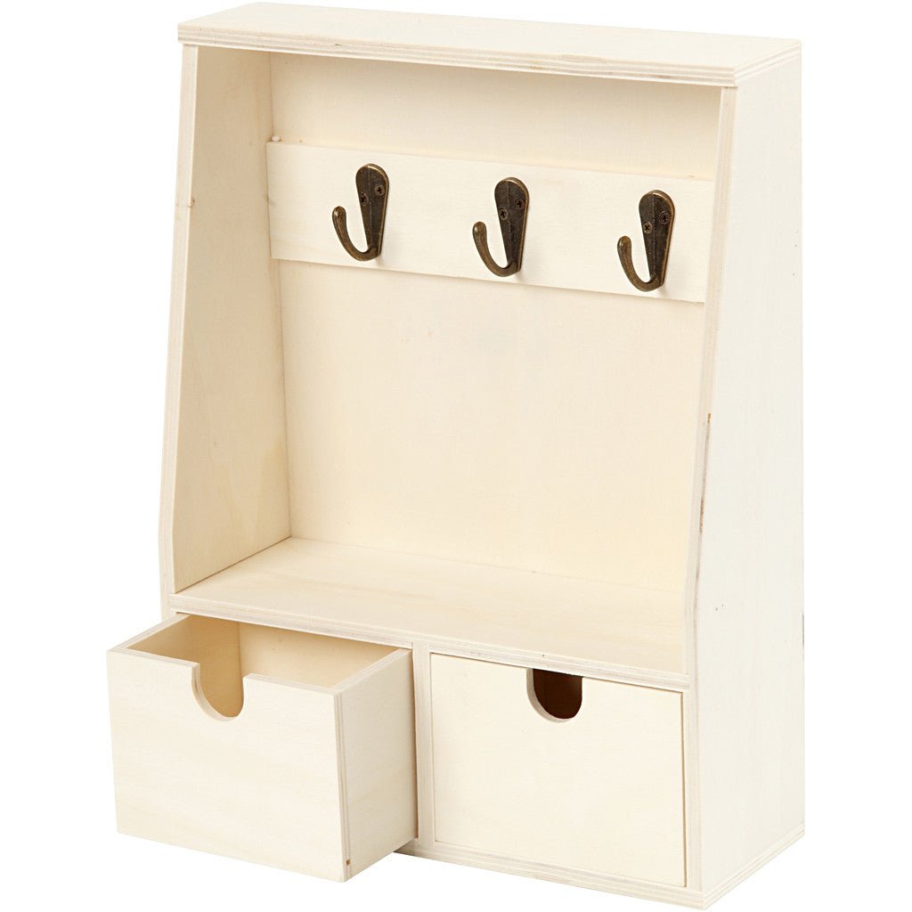Plywood Key Cabin With Hooks Drawers Home Furnishings Decorations Crafts W: 22 cm - Home - Crafts