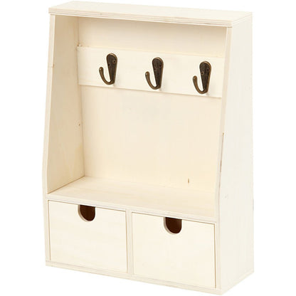 Plywood Key Cabin With Hooks Drawers Home Furnishings Decorations Crafts W: 22 cm - Home - Crafts