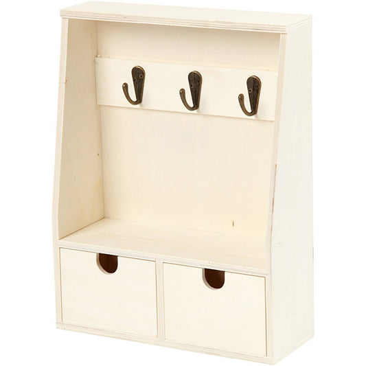 Plywood Key Cabin With Hooks Drawers Home Furnishings Decorations Crafts W: 22 cm - Home - Crafts