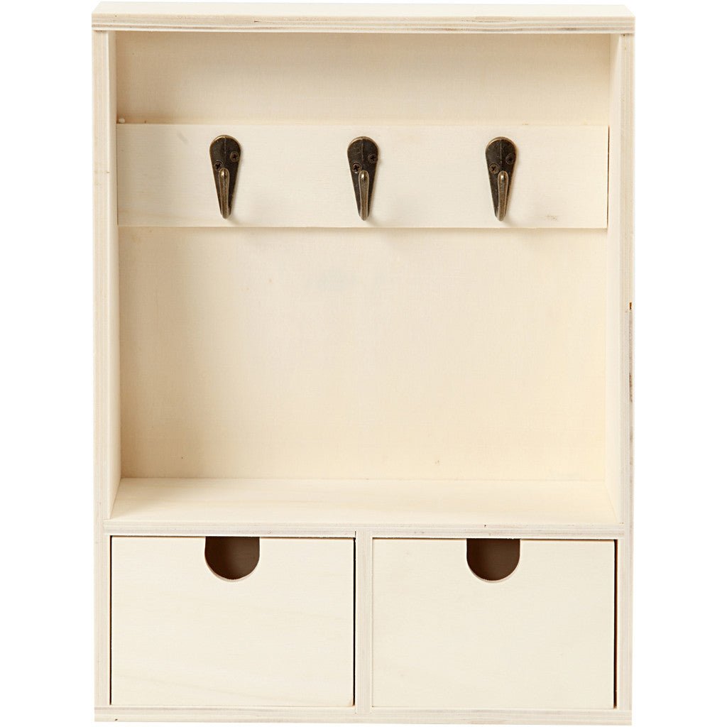 Plywood Key Cabin With Hooks Drawers Home Furnishings Decorations Crafts W: 22 cm - Home - Crafts