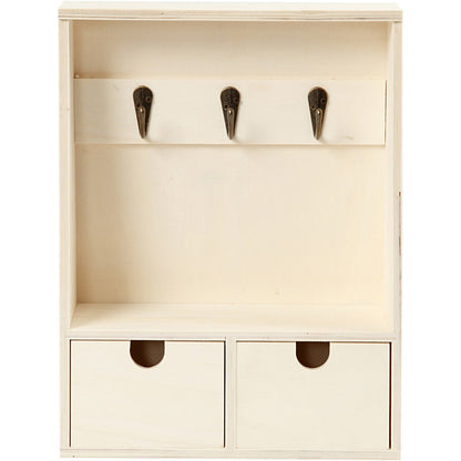 Plywood Key Cabin With Hooks Drawers Home Furnishings Decorations Crafts W: 22 cm - Home - Crafts