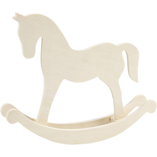 Plywood Rocking Horse With Steady Base Decoration Animals Crafts 30x24x5 cm - Home - Crafts