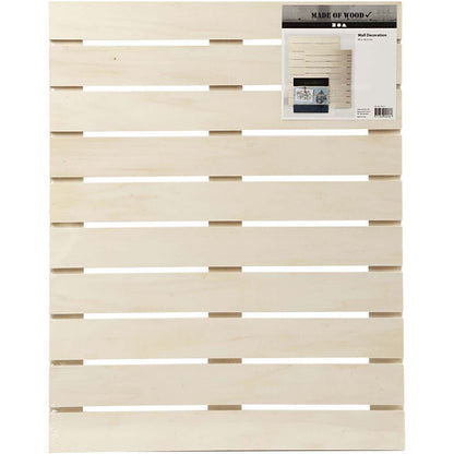 Plywood Slats Panel With Metal Brackets Home Furnishings Decorations Crafts 40x50.2x1.1 cm - Home - Crafts