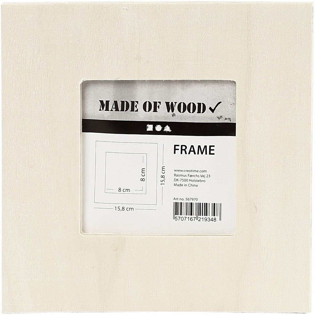 Plywood Square Shaped Wide Frame With Footrest For Photos Pictures Decoration 15.8 cm - Home - Crafts