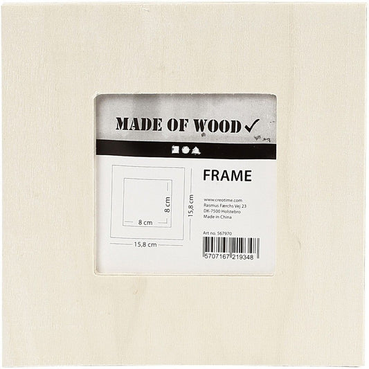 Plywood Square Shaped Wide Frame With Footrest For Photos Pictures Decoration 15.8 cm - Home - Crafts