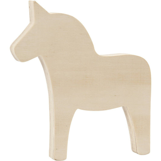 Plywood Swedish Dalahest Horse Decoration Crafts W: 16 cm H: 17 cm - Home - Crafts