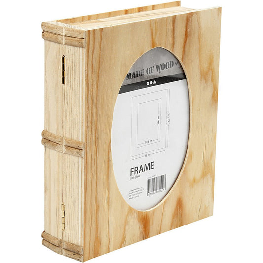 Plywood Wood Book Shaped Magnetic Closure Storage Box Decoration Crafts 21.7x18 cm - Home - Crafts
