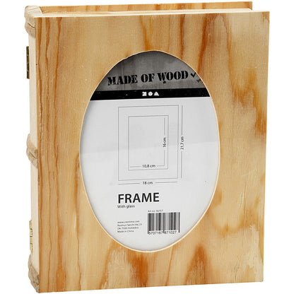 Plywood Wood Book Shaped Magnetic Closure Storage Box Decoration Crafts 21.7x18 cm - Home - Crafts