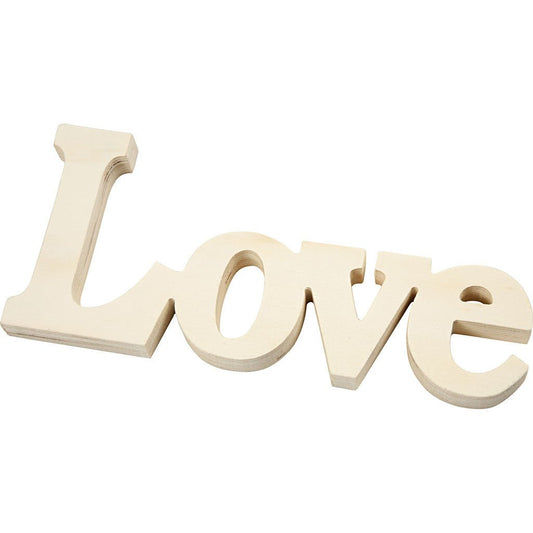 Plywood Word Motif Decoration Letters Symbols Crafts 23x10 cm T: 15 mm - Love - Home - Crafts