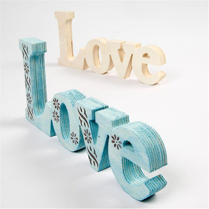 Plywood Word Motif Decoration Letters Symbols Crafts 23x10 cm T: 15 mm - Love - Home - Crafts
