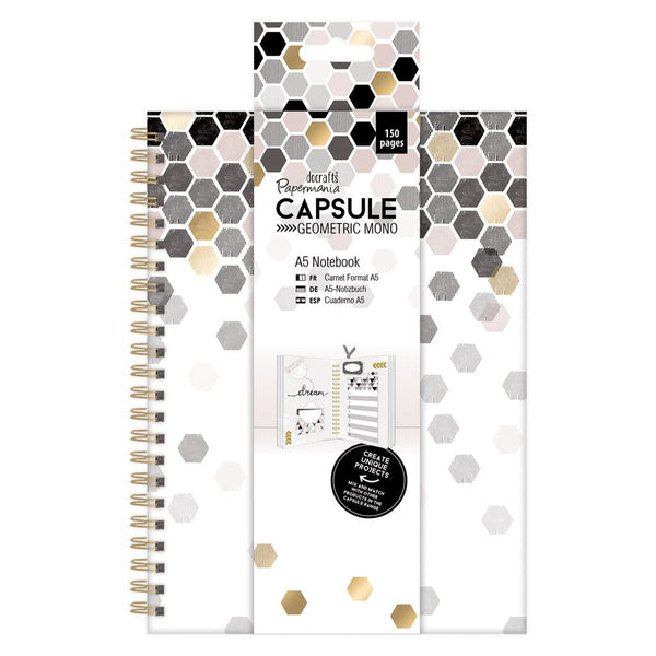 A5 Notebook Notepad Capsule Geometric Mono Docrafts