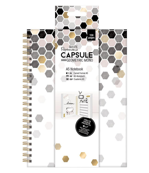 A5 Notebook Notepad Capsule Geometric Mono Docrafts