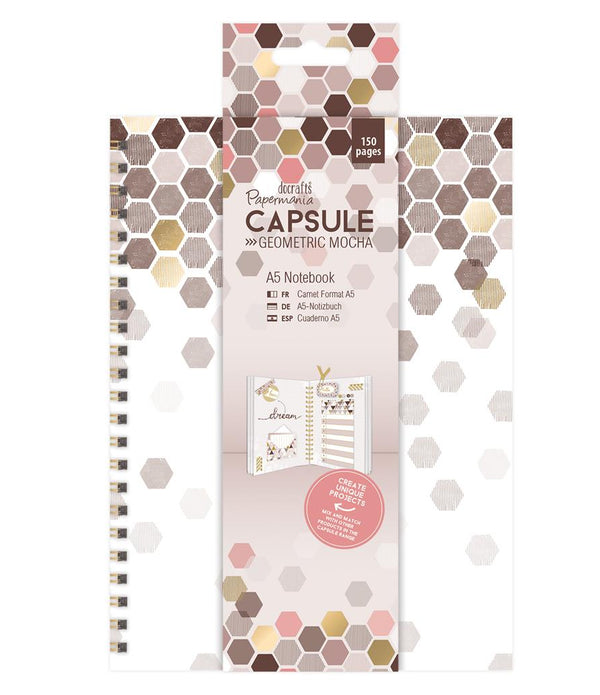 A5 Notebook Notepad Capsule Geometric Mocha Docrafts