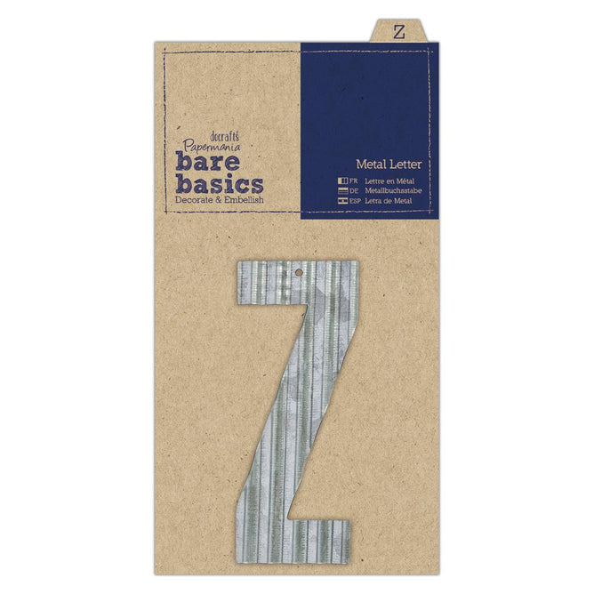 26 x Papermania Bare Basics Metal Alphabet Letters ( A - Z ) Silver Decoration Scrapbook Crafts