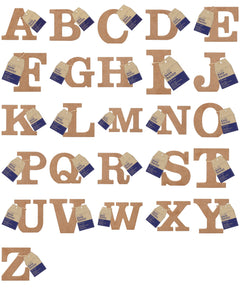 26 x Papermania Bare Basics MDF Alphabet Letters ( A - Z ) Home Wedding Decoration Scrapbooking Crafts