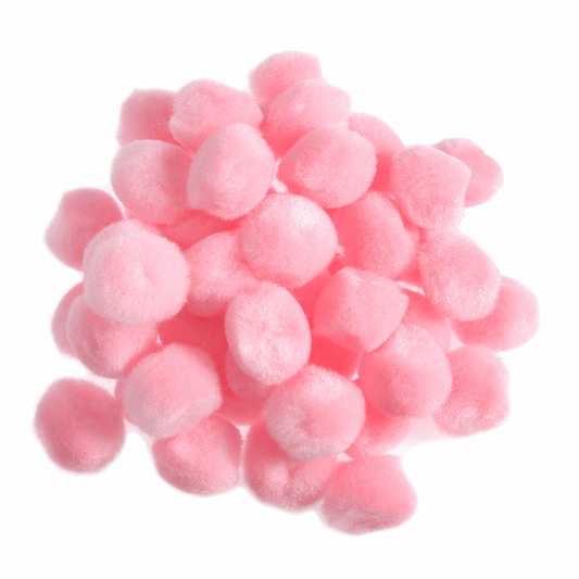 Pom Poms Solid Colour: Pink: 1.3cm| 100 Pack Decorative Festive Craft Tools