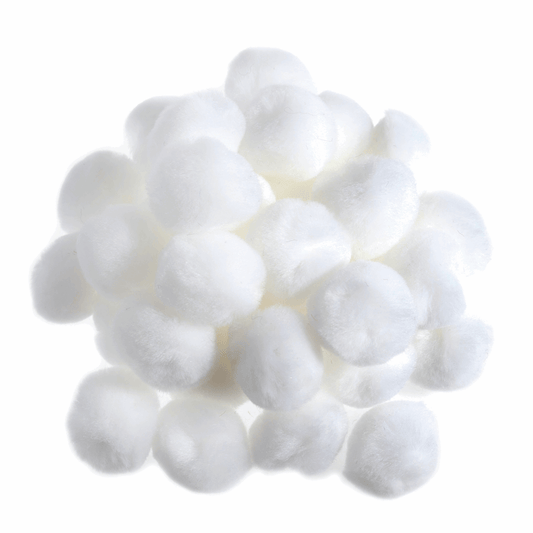 Pom Poms Solid Colour: White: 2.5cm| 100 Pack Decorative Festive Craft Tools