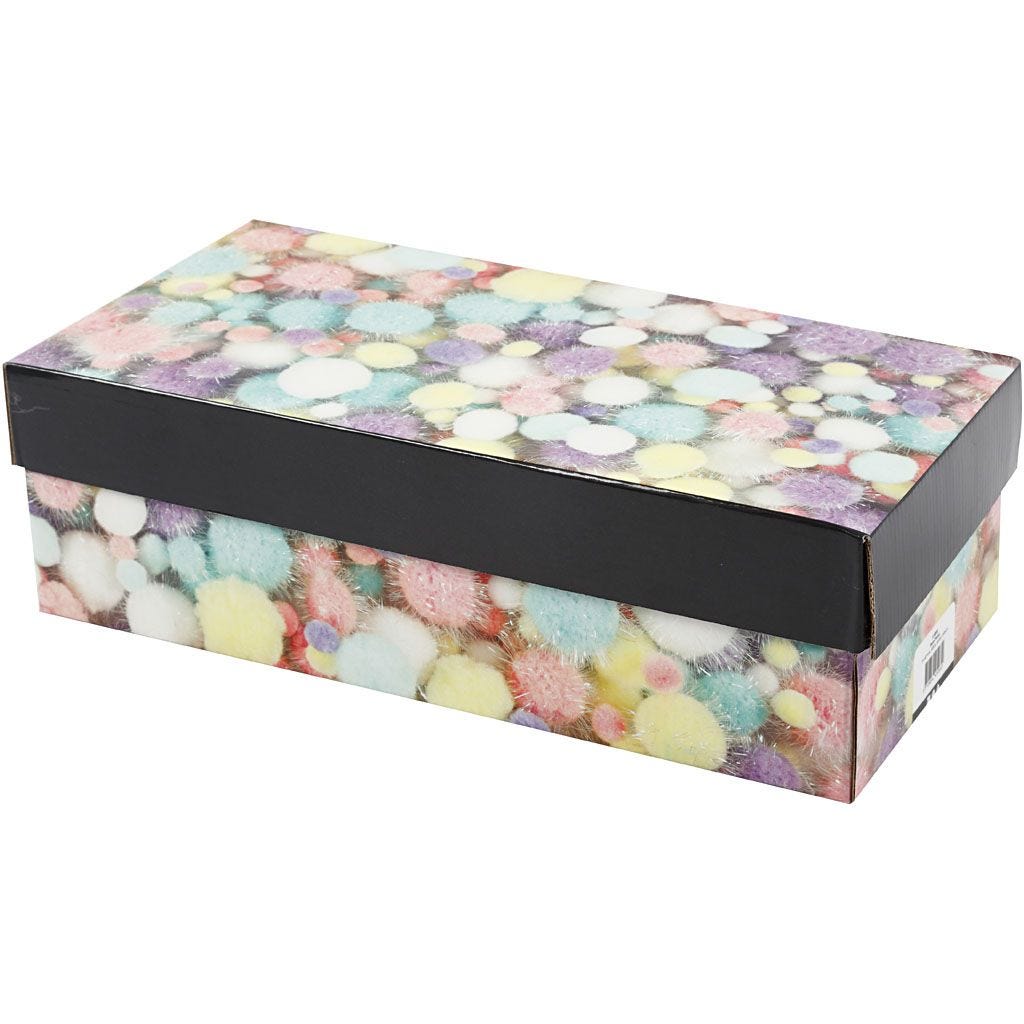 Pompoms Glitter Round Decoration 15-40mm Pastel Colours 400g Pack