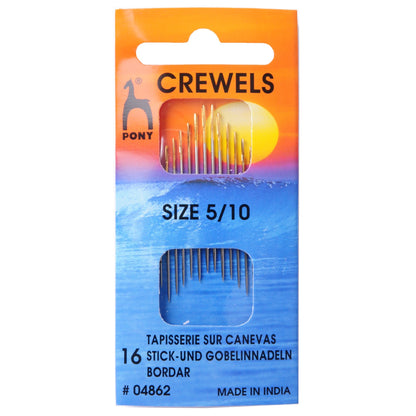 Pony Crewels Long Gold Eye Hand Sewing Needles Embroidery Crafts - Select Size