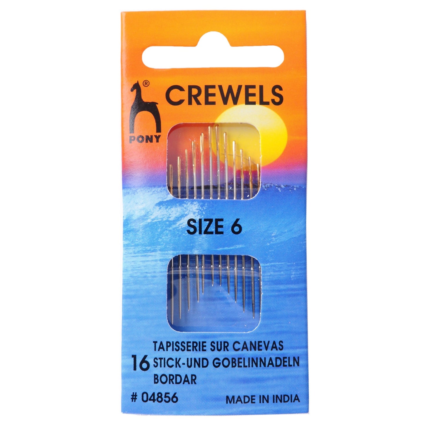Pony Crewels Long Gold Eye Hand Sewing Needles Embroidery Crafts - Select Size