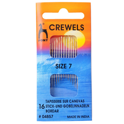 Pony Crewels Long Gold Eye Hand Sewing Needles Embroidery Crafts - Select Size