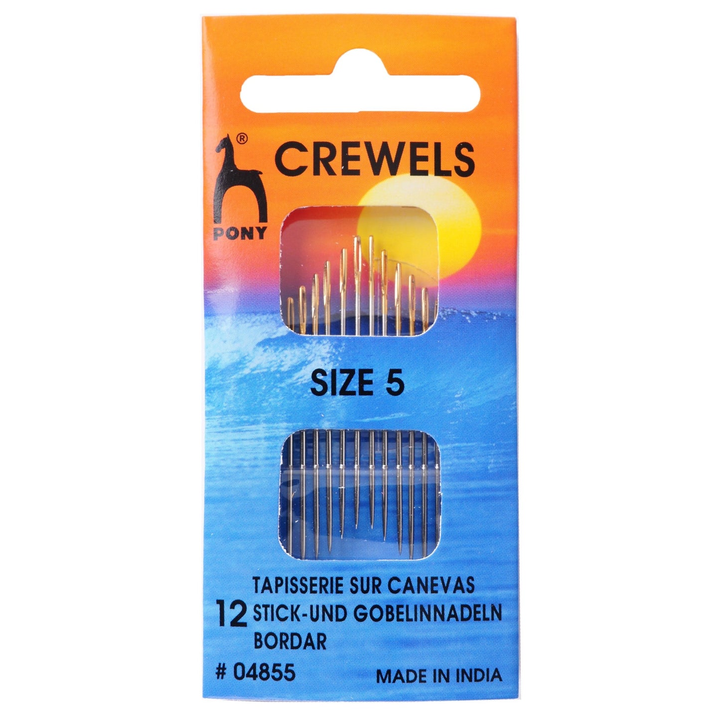 Pony Crewels Long Gold Eye Hand Sewing Needles Embroidery Crafts - Select Size