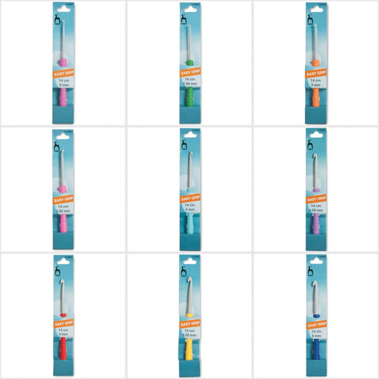 Pony Easy Grip Crochet Hook With Colour Coded Handle Crafts 14cm - Select Size - Home - Crafts