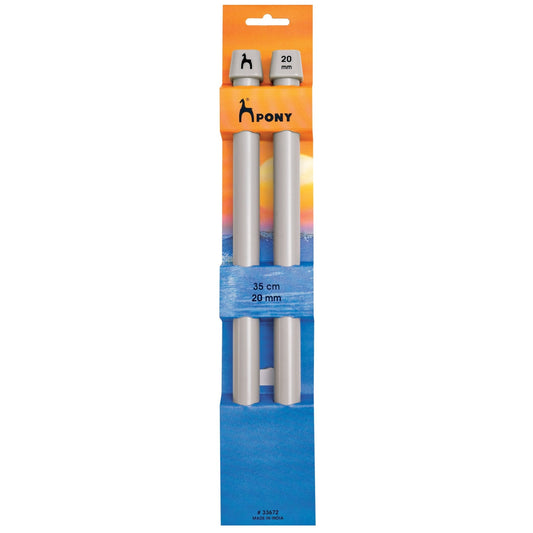 Pony Knitting Needles Single Ended ABS Plastic Pins 35 cm x 20.00 mm - Home - Crafts