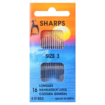 Pony Sharps With Round Gold Eye Hand Sewing Needles Bodkins Crafts - Select Size - Home - Crafts