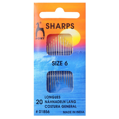 Pony Sharps With Round Gold Eye Hand Sewing Needles Bodkins Crafts - Select Size - Home - Crafts