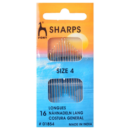 Pony Sharps With Round Gold Eye Hand Sewing Needles Bodkins Crafts - Select Size - Home - Crafts