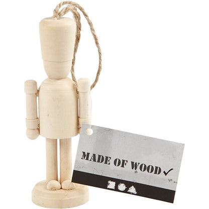 Poplar Wood Decoration Figure With Cord Hanging Crafts H: 9 cm W: 3 cm - The Queens Guard - Home - Crafts