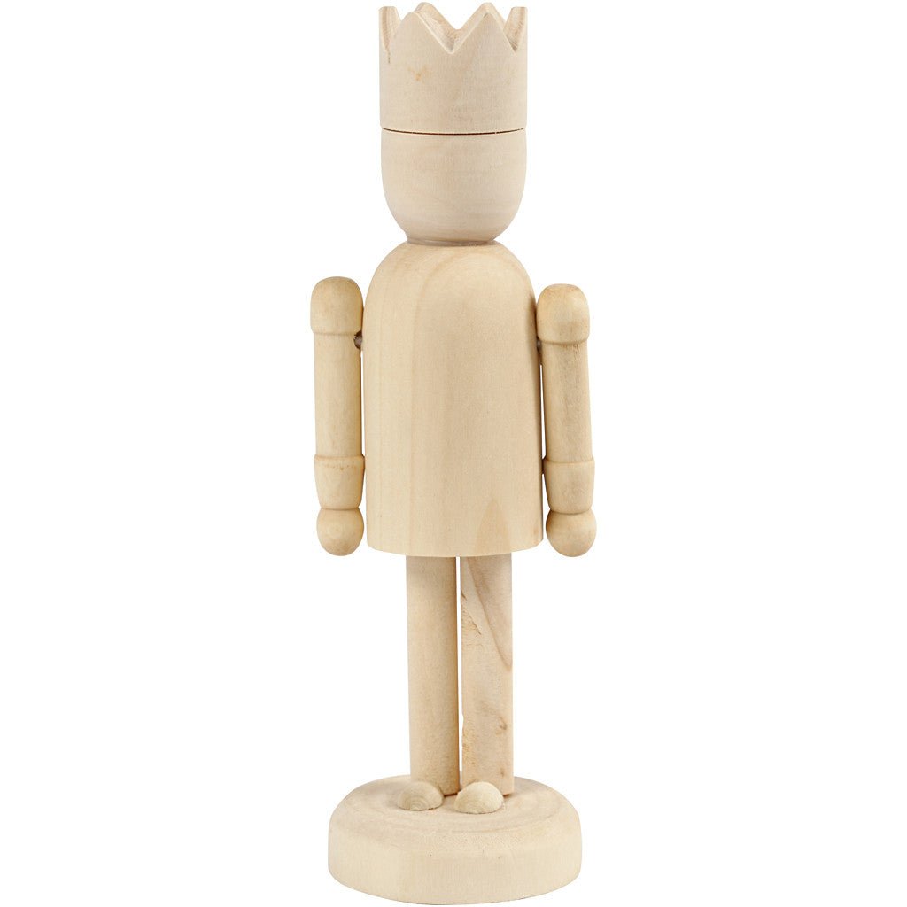 Poplar Wood Decoration Figure With Moving Hands Circular Plank Crafts H: 13 cm - Home - Crafts
