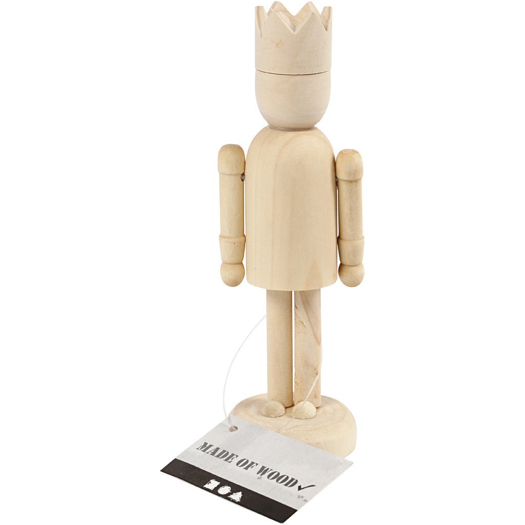 Poplar Wood Decoration Figure With Moving Hands Circular Plank Crafts H: 13 cm - Home - Crafts