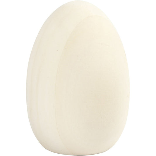 Poplar Wood Egg With Flat Bottom Decoration Figures Crafts H: 8 cm D: 6 cm - Home - Crafts
